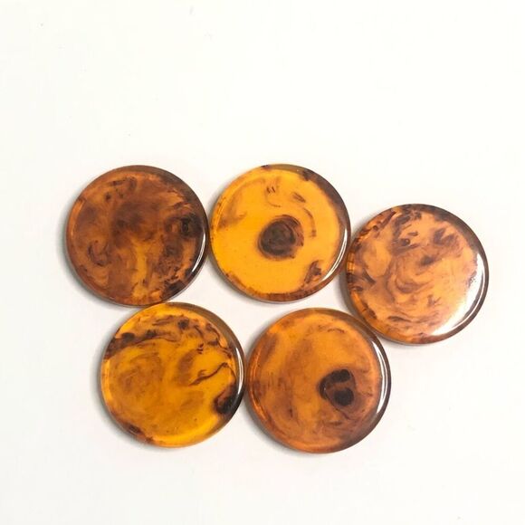 vtg bakelite translucent root beer swirl round chips 15 gram lot of 5 chips - Picture 7 of 7